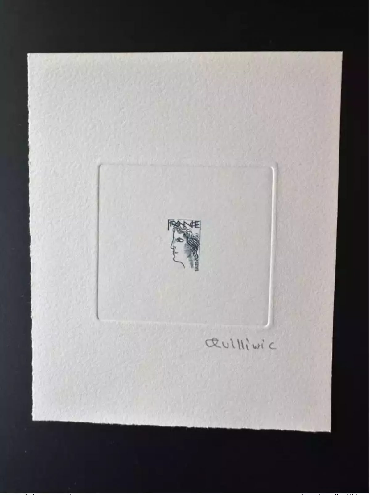France Epreuve d'artiste projet Marianne non retenu René Quillivic bleu sans VF