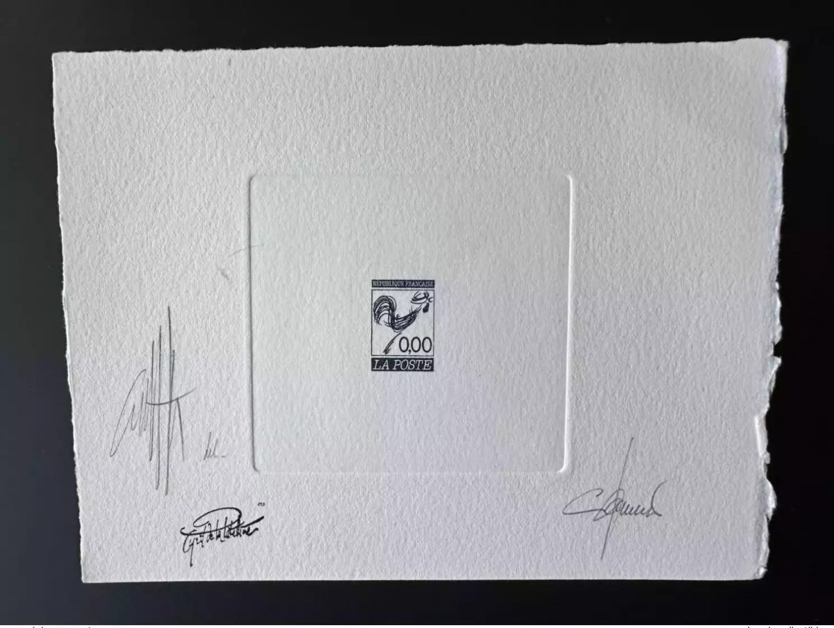 France Epreuve d'artiste projet Marianne Courant coq non retenu bleu 0,00