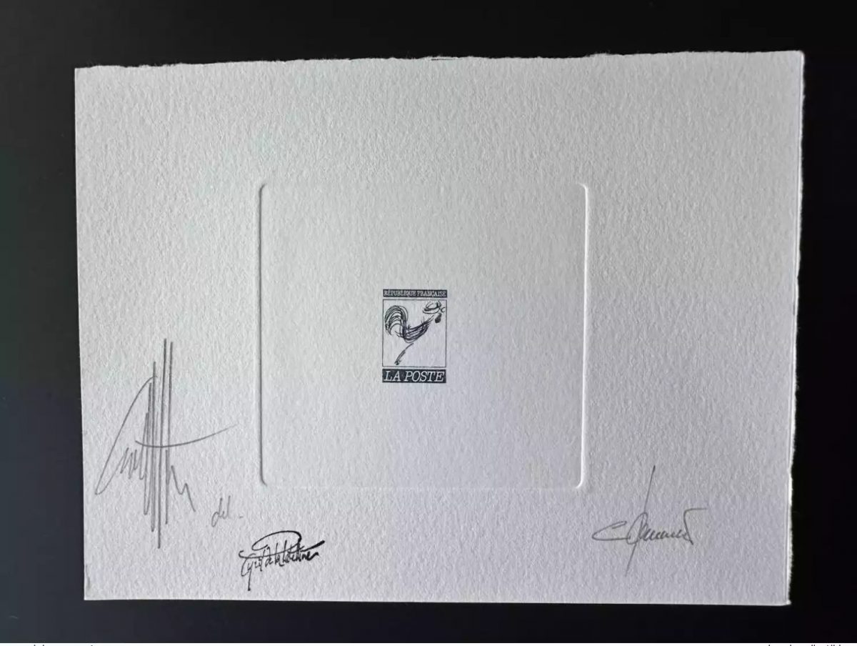 France Epreuve d'artiste projet Marianne Courant coq non retenu bleu sans VF