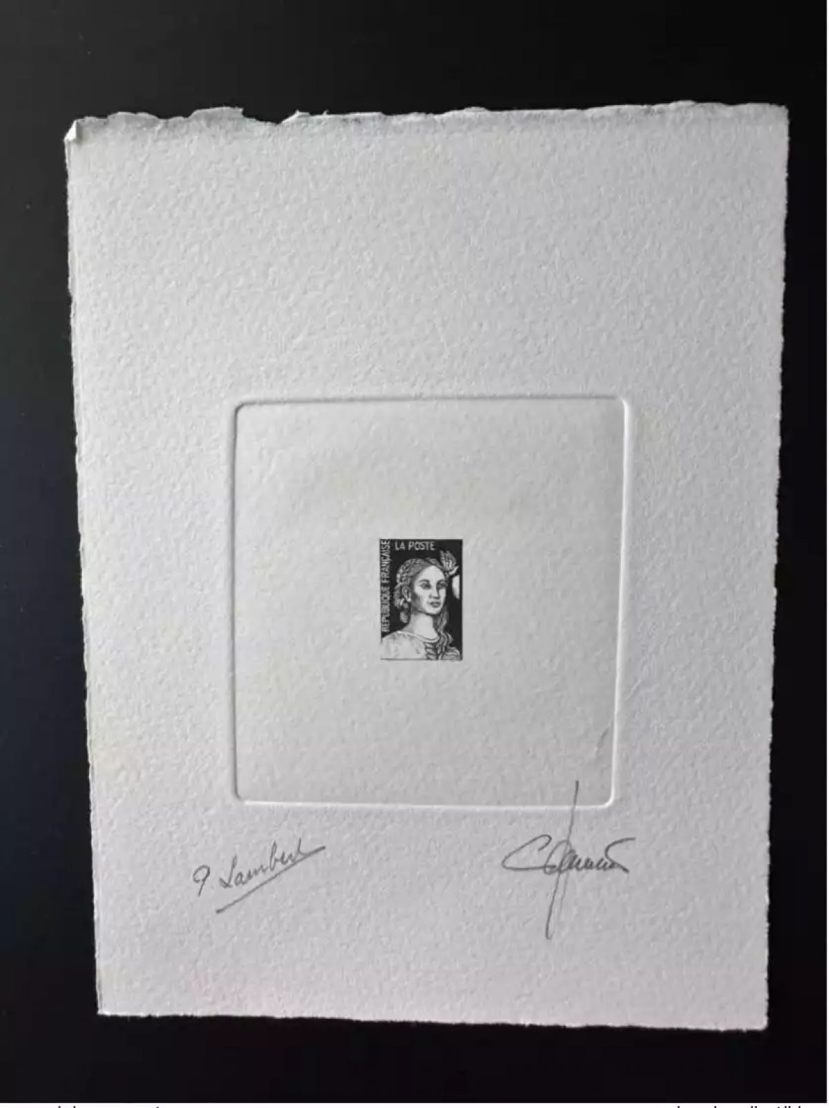 France Epreuve d'artiste projet Marianne Oiseau non retenu Lambert noir sans VF