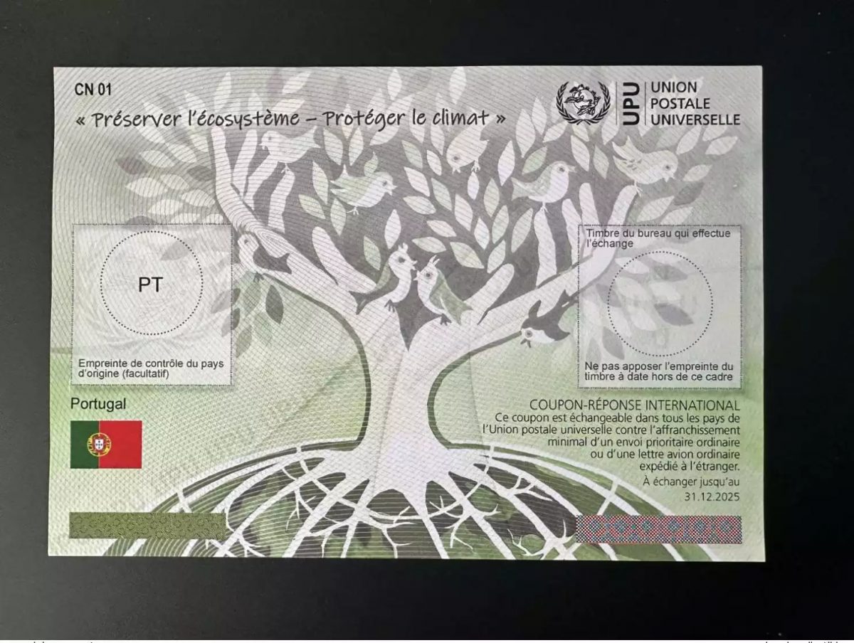 Portugal UPU Réserver Ecosystème Protéger Climat COUPON-REPONSE INTERNATIONAL