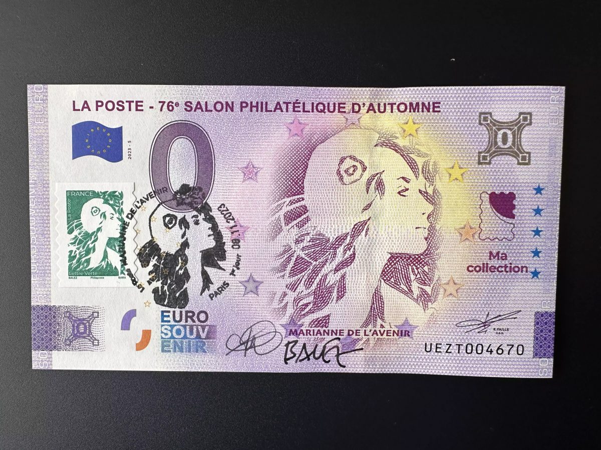 La Poste - 76th Autumn Philatelic Show with stamp and signatures Balez Bara