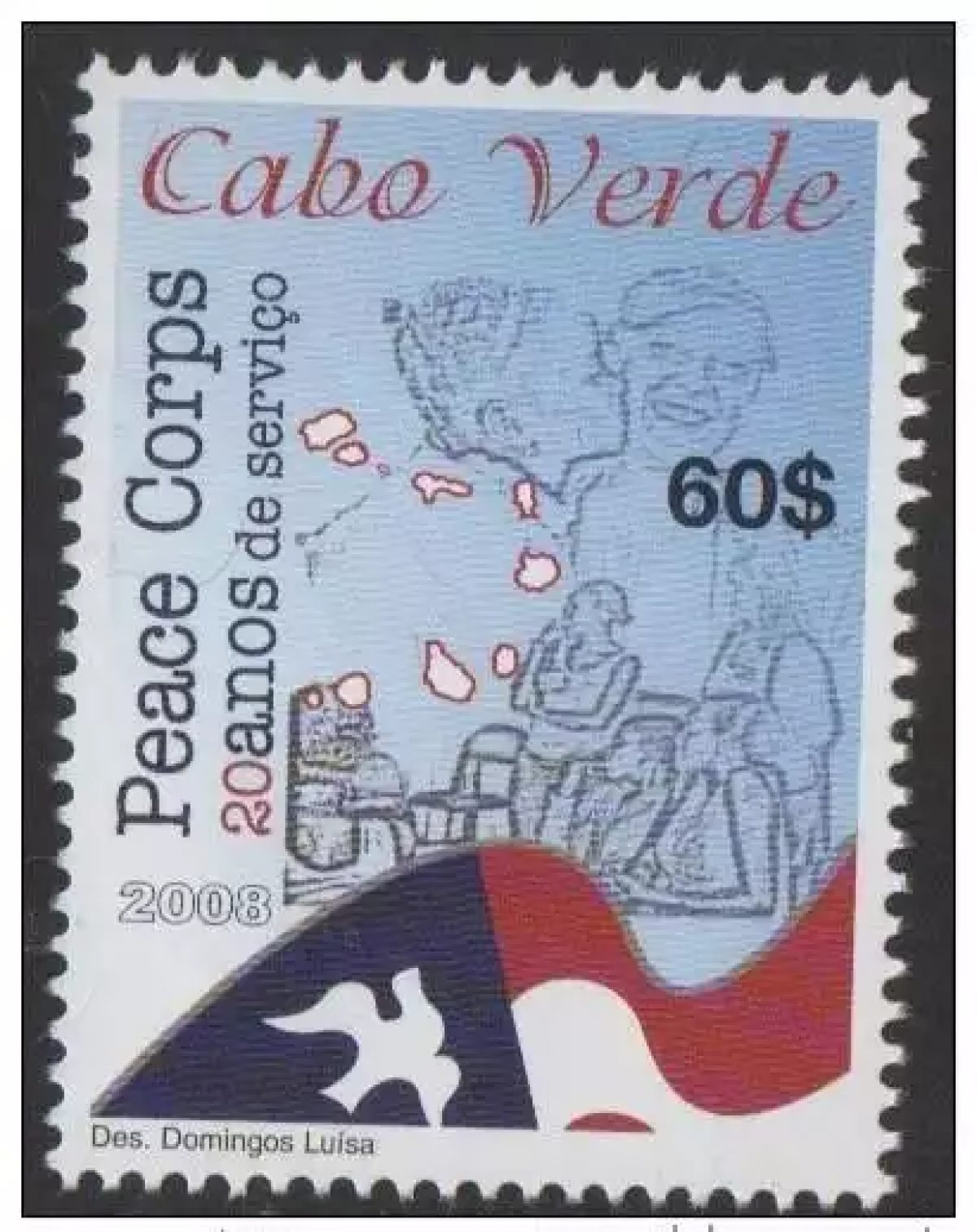 Cabo Verde 2008 Mi. 938 Corpo da paz  Colombe Corps de la paix 1 val MNH