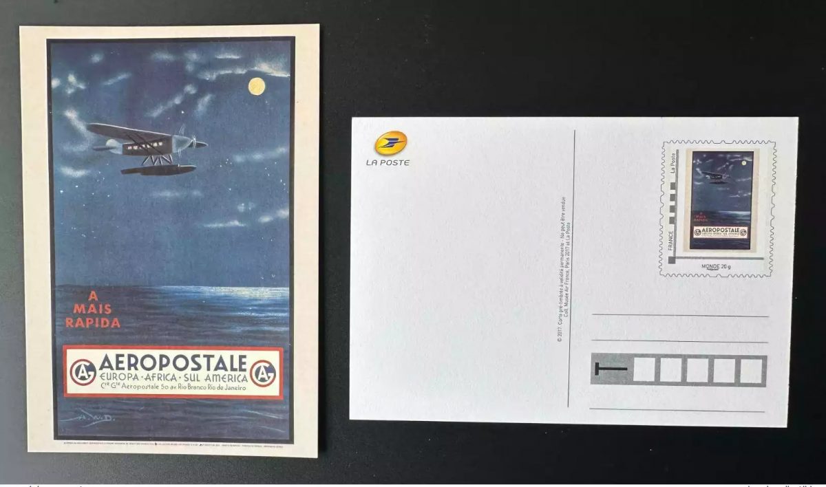 France 2017 Postcard Entire Aeropostale Museum Air Rio Janeiro Plane