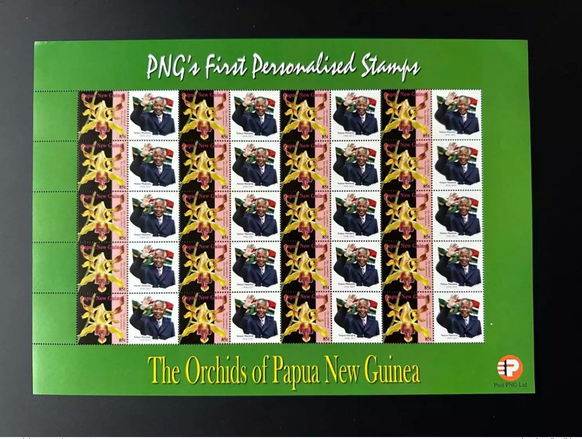 Papua New Guinea PNG 2007 Mi. 1244 Personalized Nelson Mandela Nobel  Orchids