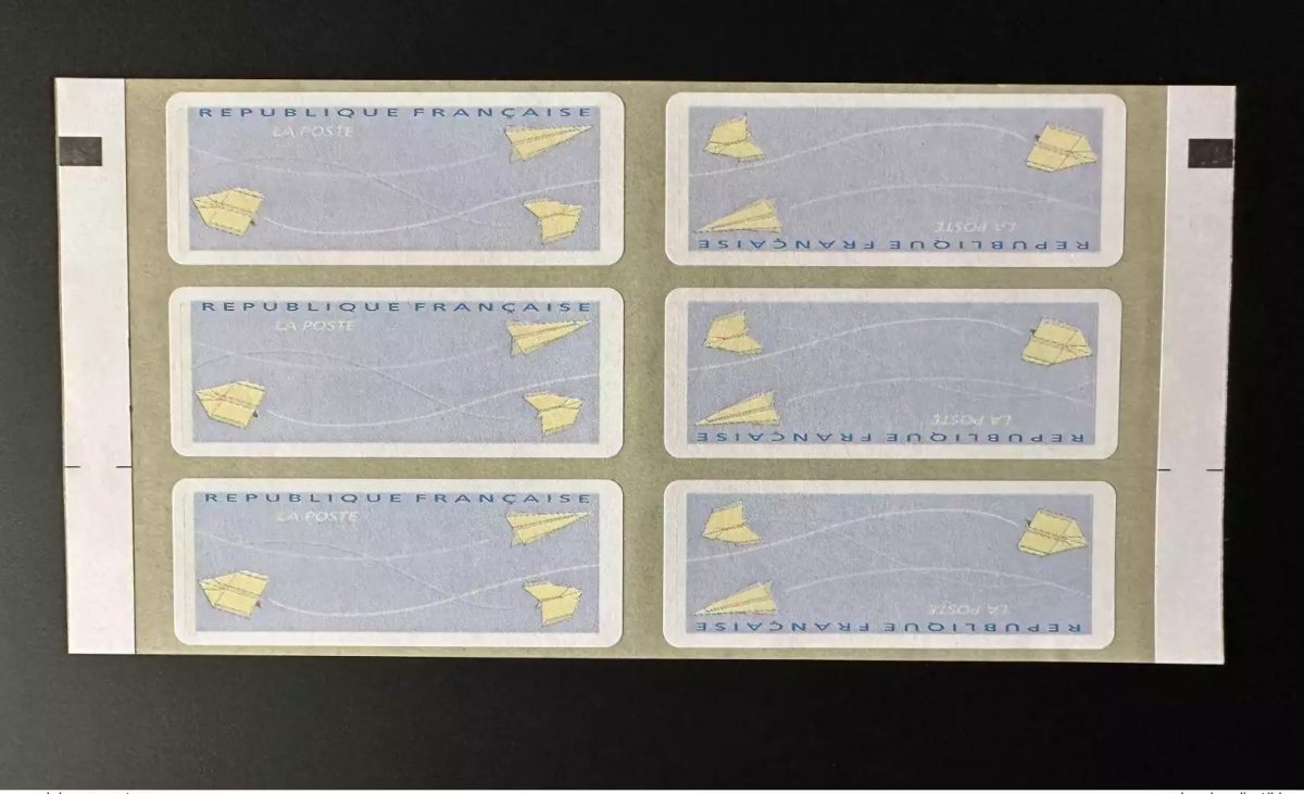 France Lisa - Ticket Board Schalterbogen Planes folded paper Frankreich ATM