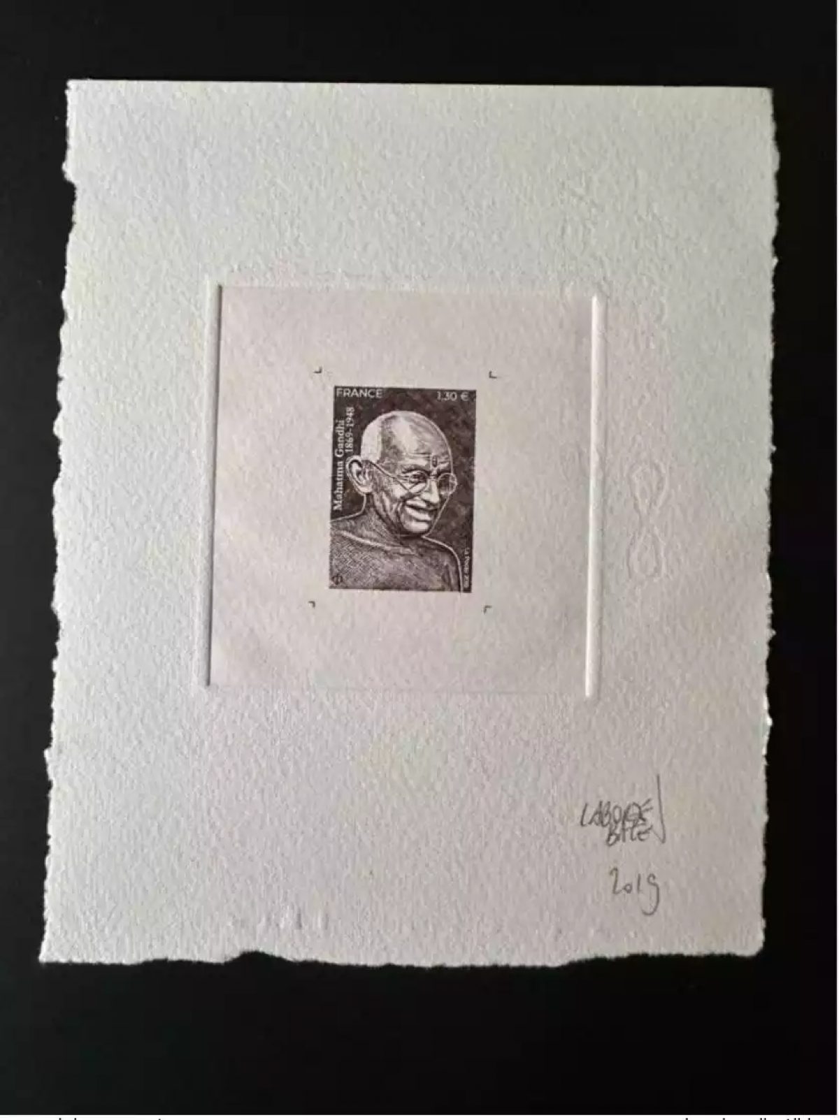 France 2019 YT 5346 Epreuve d'artiste EE Etat Mohandas Mahatma Gandhi