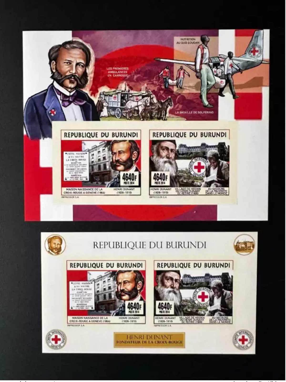 Burundi 2014/2015 Mi. 3538 - 3539 Bl. 535 536 IMPERF Dunant Red Cross