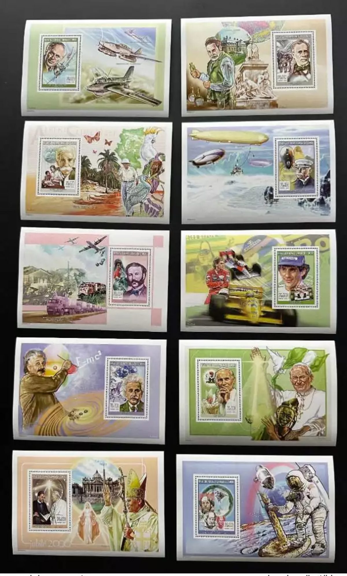 Comores 1999 YT 1115 - 1124 Blocs de luxe John Paul Pasteur Schweitzer Einstein