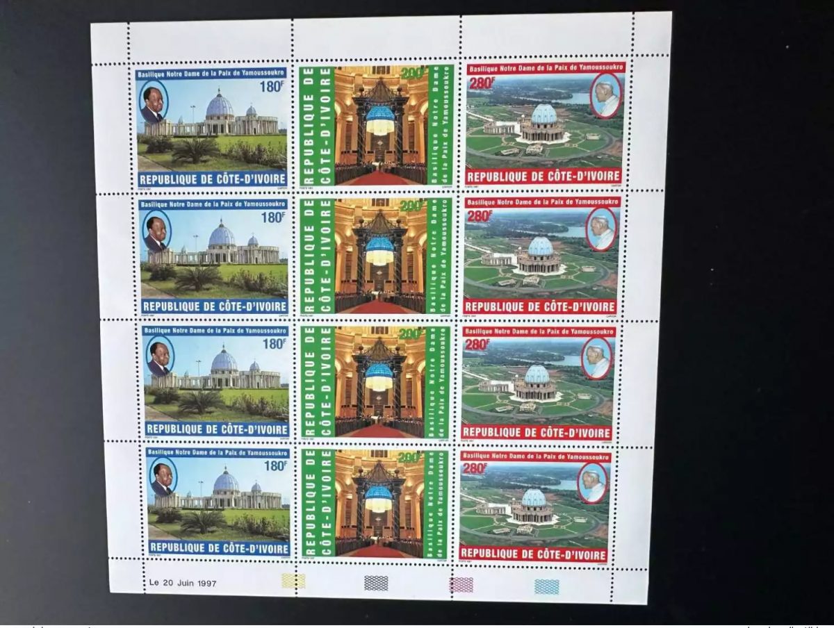 Côte d'Ivoire 1997 Mi. 1174 - 1176 Yamoussoukro Eglise Pape Pope Jean Paul II
