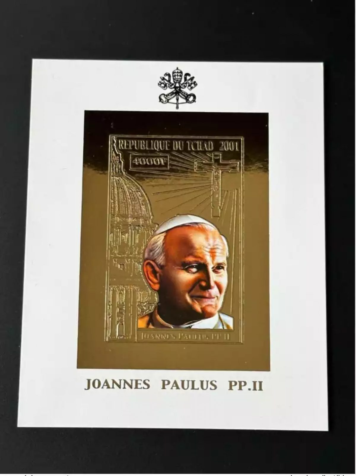 Tchad 2001 Mi. Bl. 320 B ND Imperf Gold or Pape Jean-Paul II Papst Johannes Paul