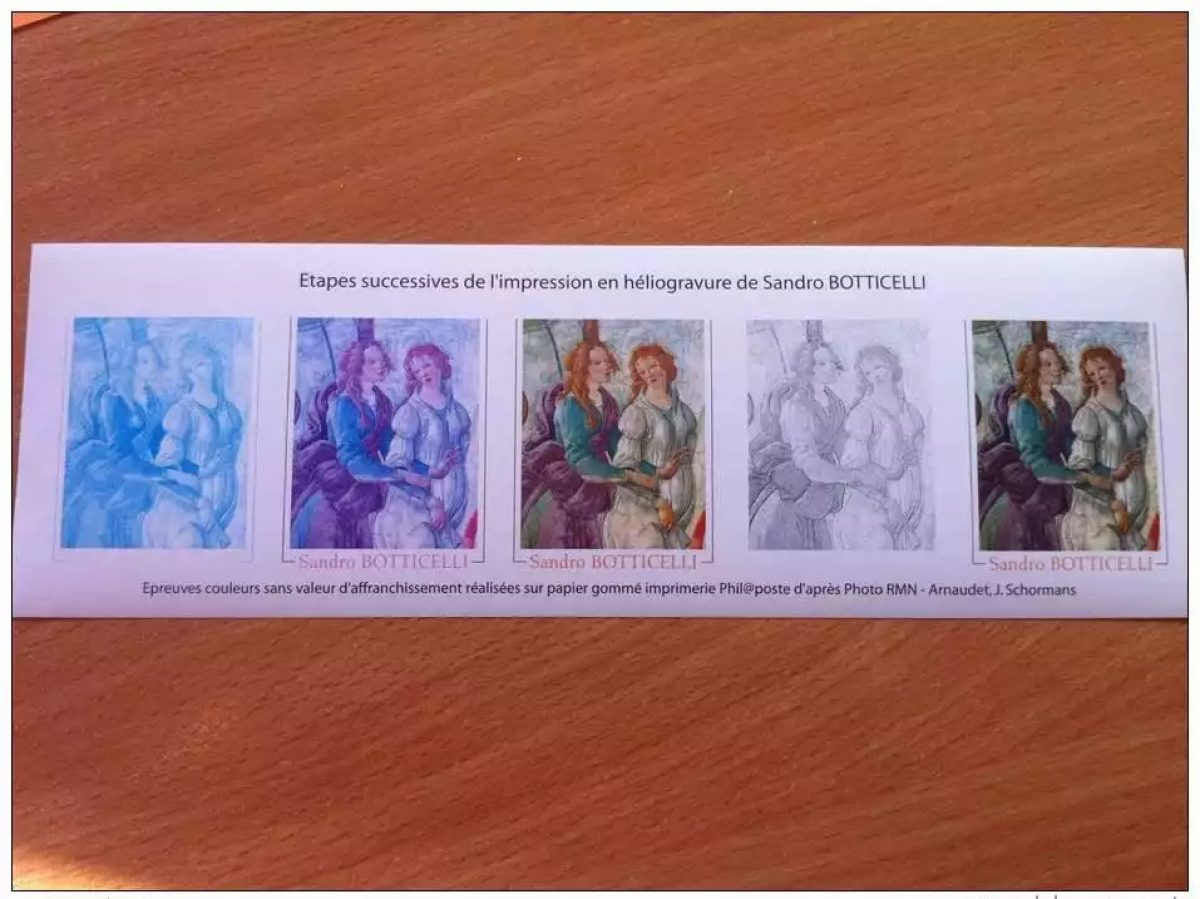 FRANCE - BANDE / EPREUVE GOMMEE IMPRESSION SUCCESSIVES - 3301 SANDRO BOTTICELLI