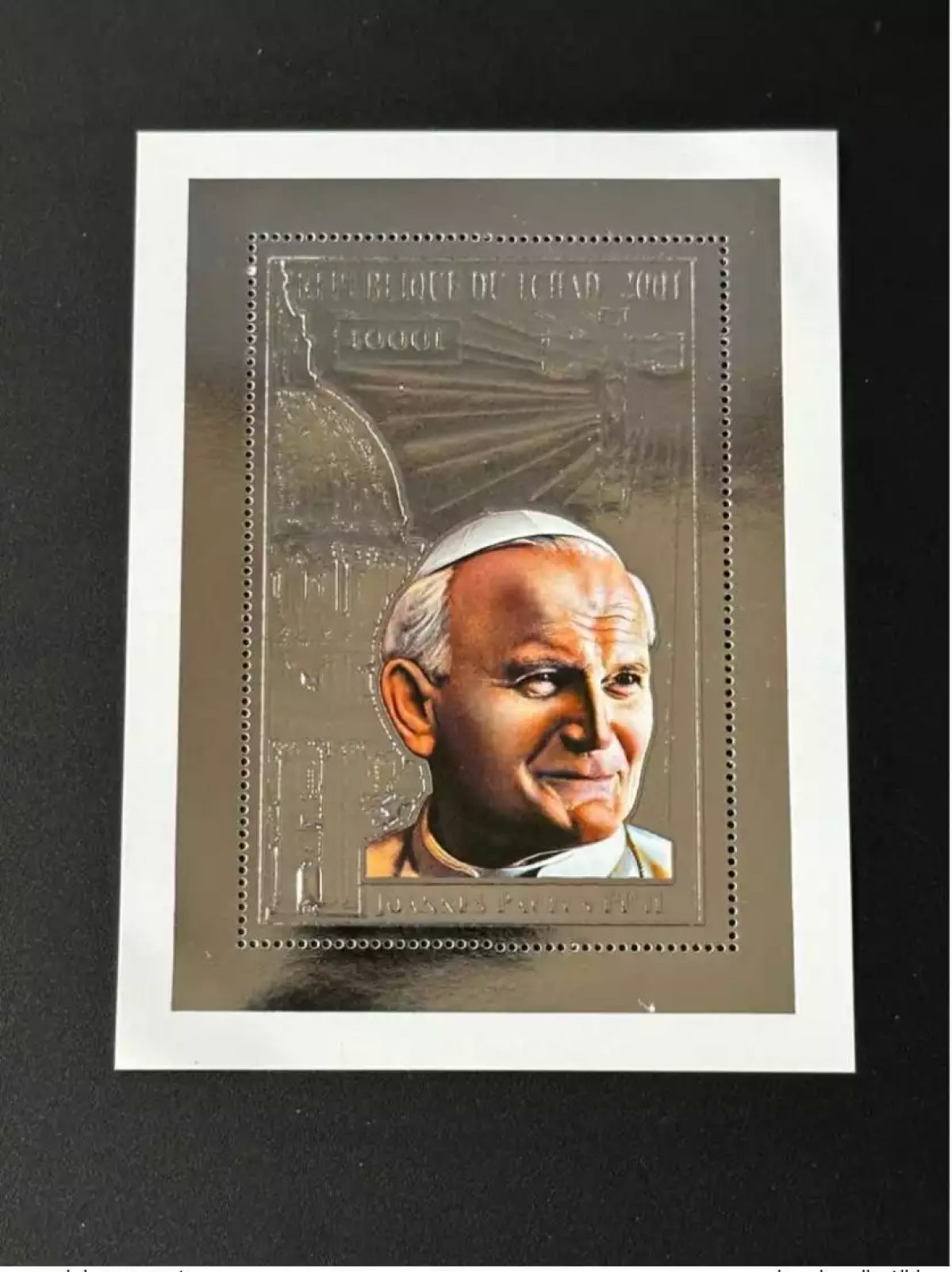 Tchad  2001 Mi. Bl. 319 A Silver Argent Pape Jean-Paul II Pope John Paul