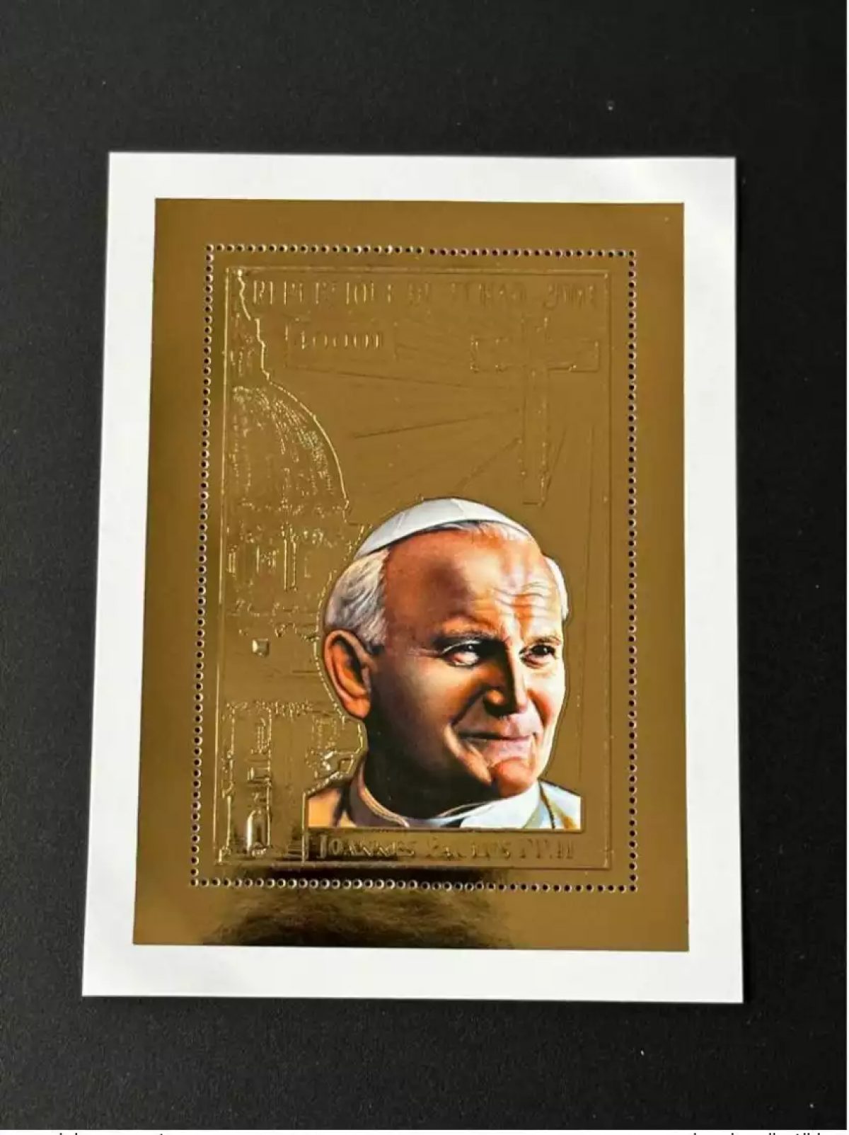 Tchad 2001 Mi. Bl. 320 A Gold or Pape Jean-Paul II Pope John Paul