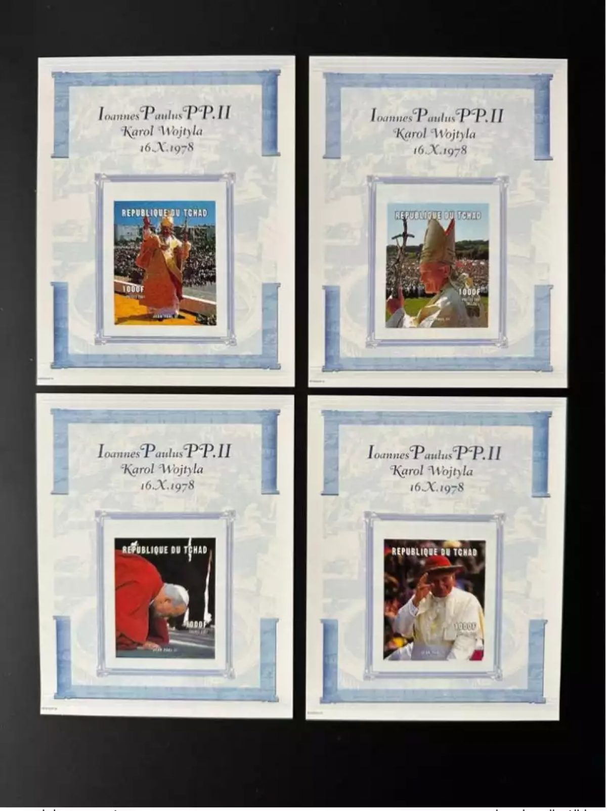 Tchad 2001 Mi. Bl. M 318 A-P 318 B ND Imperf Pape Jean-Paul II pope Papst