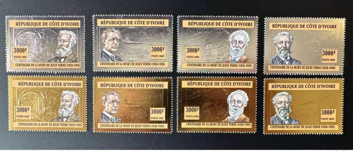Elfenbeinküste 2005 Mi. 1418-1425 Gold Silber 100. Todestag Jules Verne