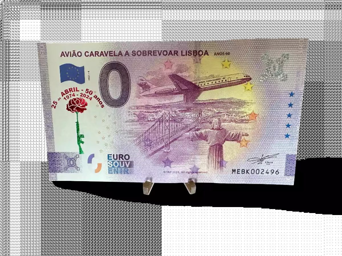 Caravelle Aircraft over Lisbon "25 de Abril 50 Years 1974 - 2024" Gold