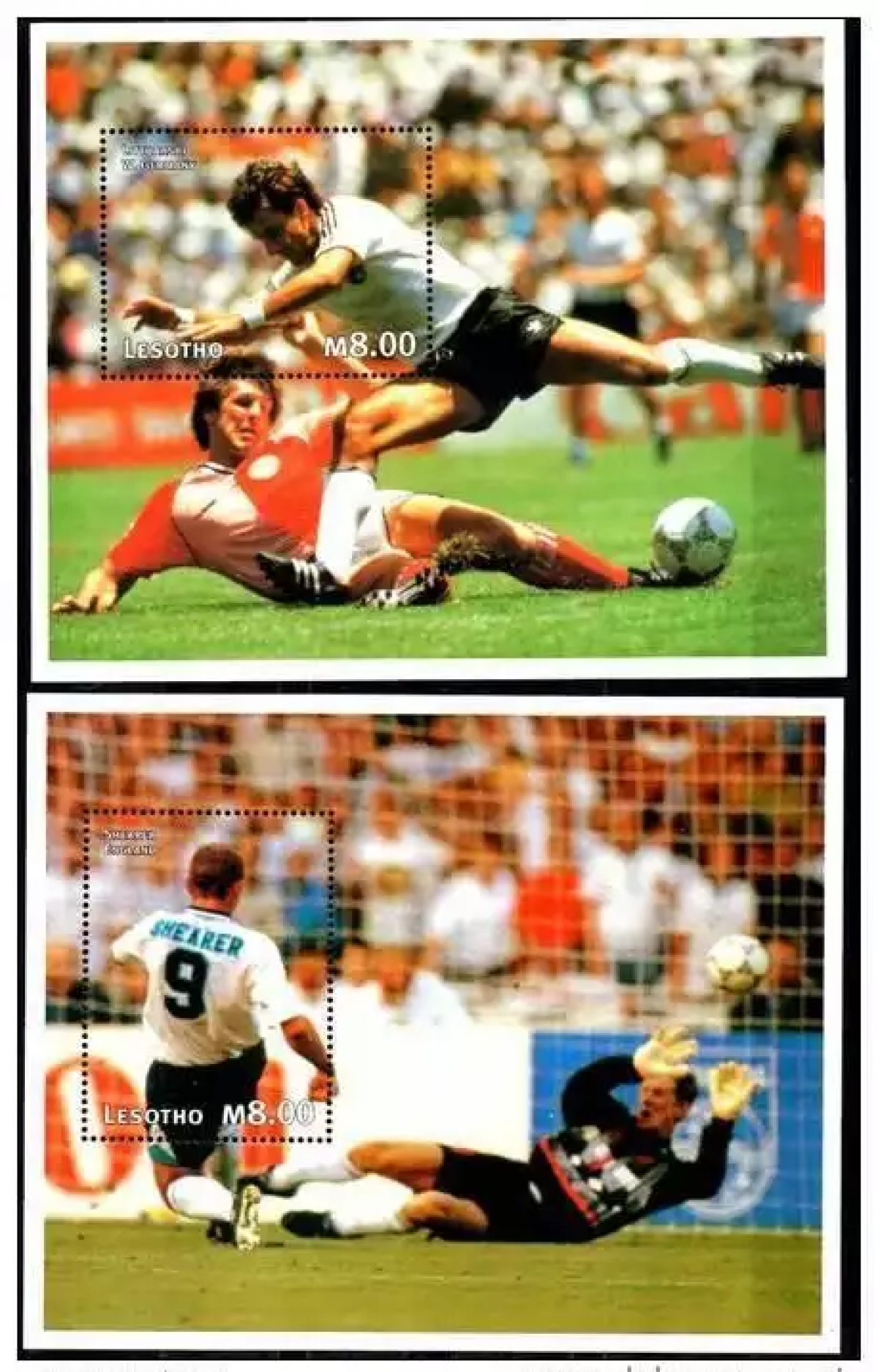 LESOTHO 1997 FOOTBALL WORLD CUP COUPE DU MONDE WM FRANCE '98 2 BLOCS Mi. 121-122