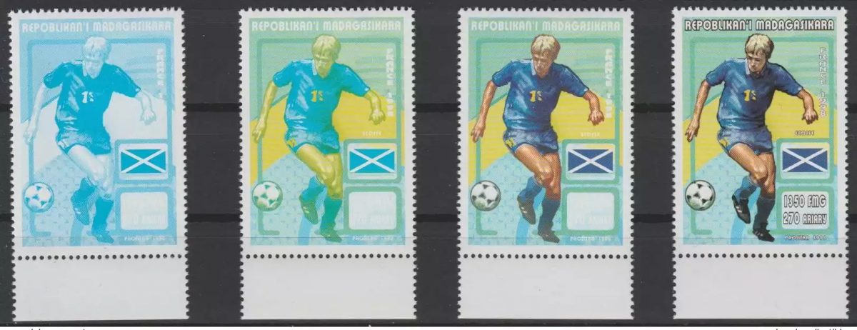 Madagascar 1998 Mi. 1956 Essai de Couleurs FIFA France Football RARE