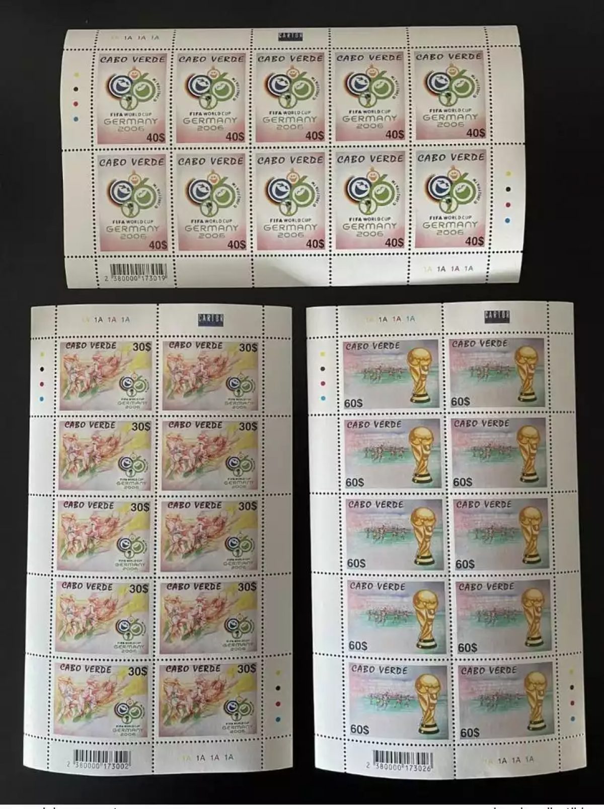 Cape Verde Cabo 2006 Mi. 890 - 892 sheet World Cup Football Germany