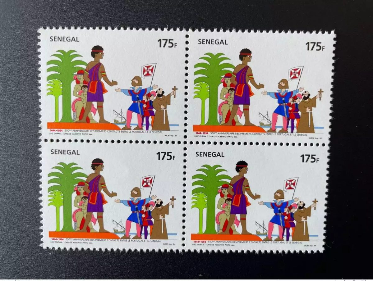 Sénégal 1994 Mi. 1346 Bloc de 4 Emission Commune Portugal 1er contacts RARE MNH