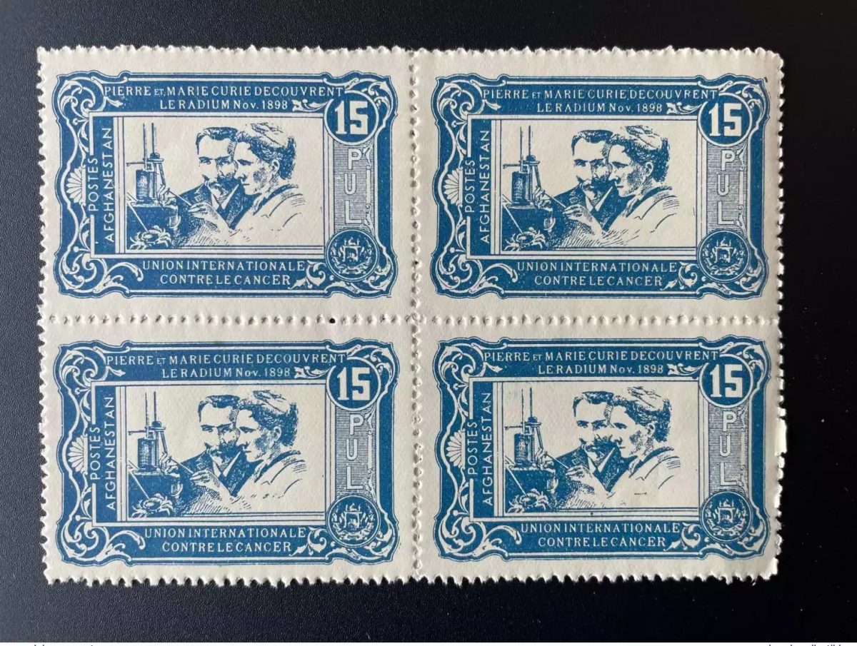 Afghanistan 1938 Mi. 2 Bienfaisance Pierre Marie Curie Emission commune 1898 blk