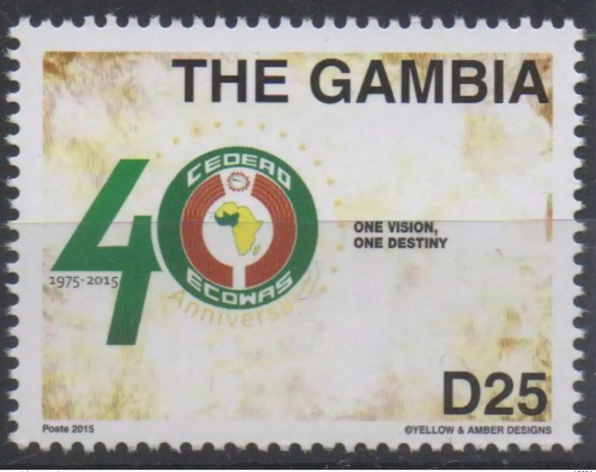 The Gambia 2015 Emission commune Joint Issue CEDEAO ECOWAS 40 ans 40 years