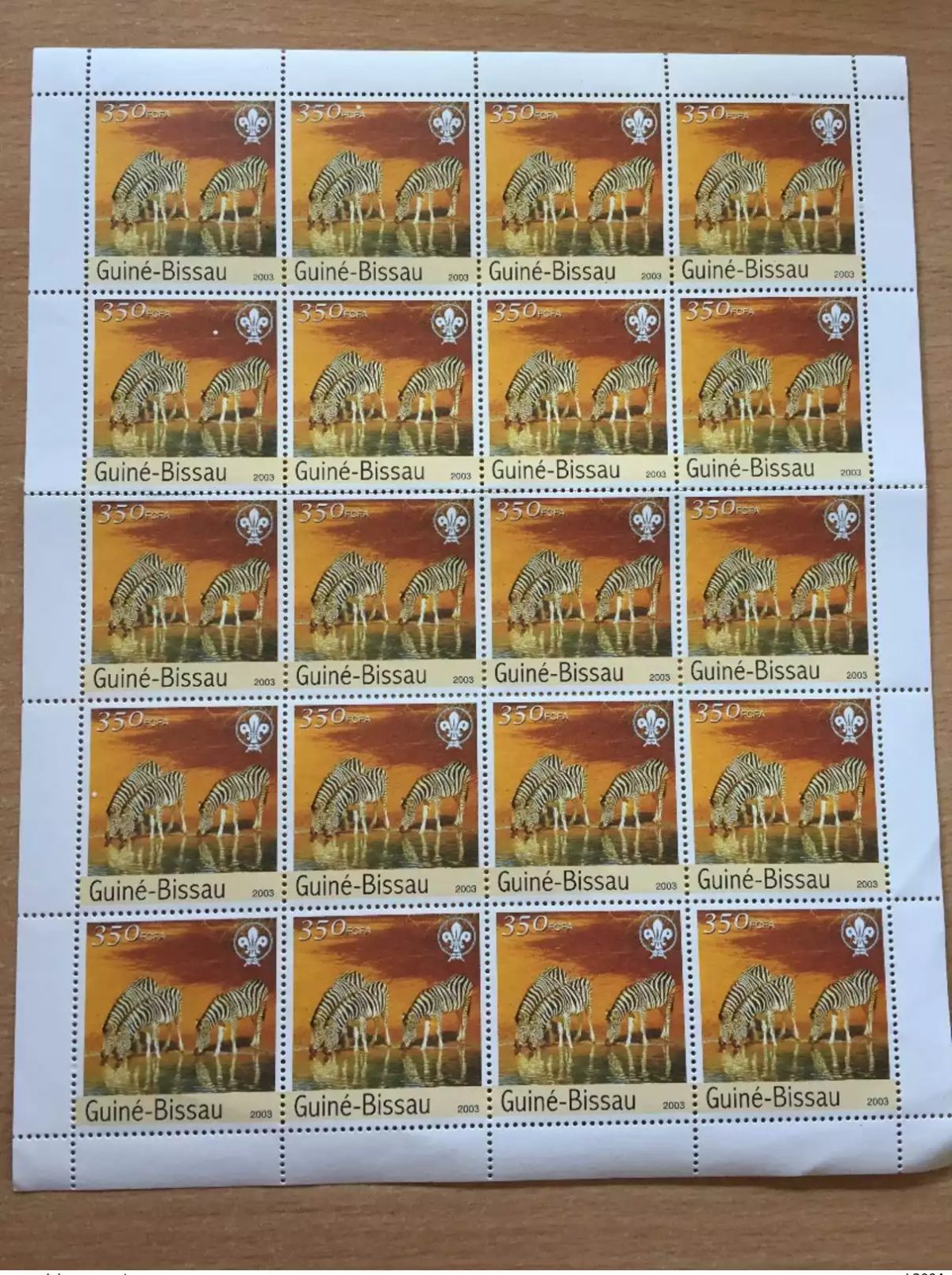 Guinée-Bissau 2003 Mi. 2841 Sheet Fauna Zebras Zèbres Faune local franking RARE!