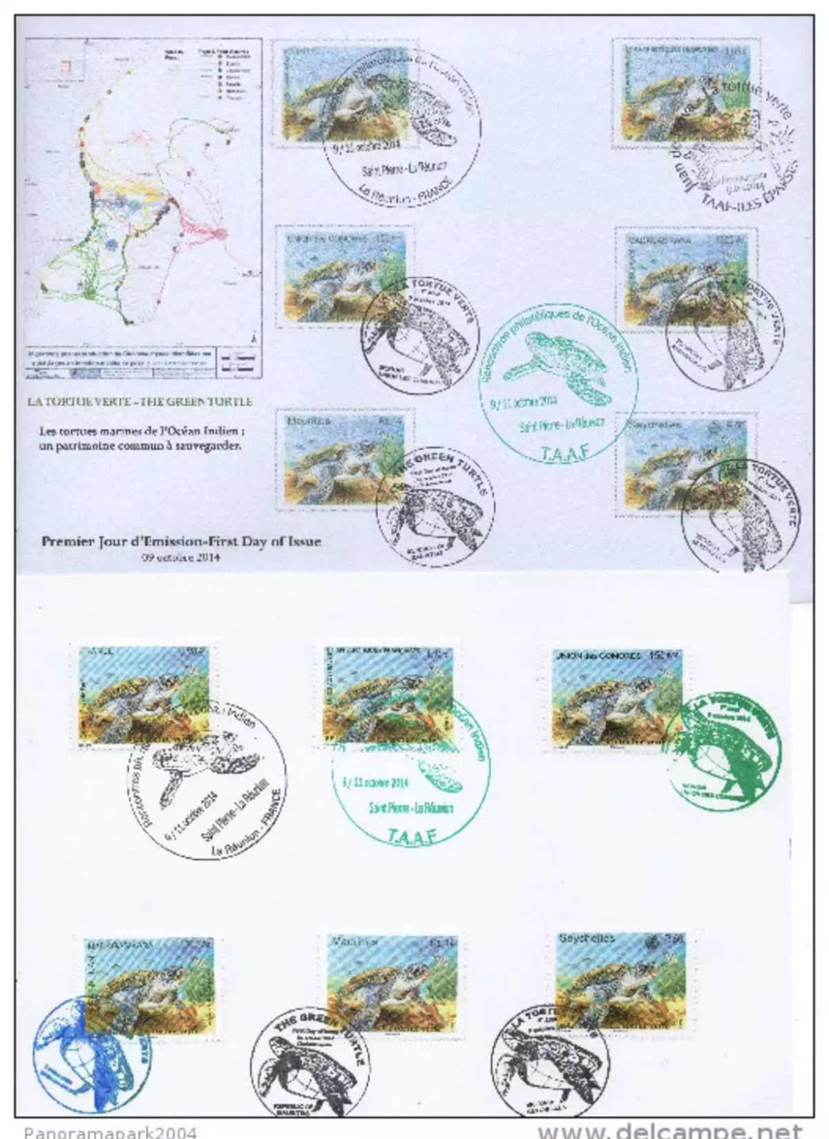 FDC Green Turtle 2014 Joint Issue Madagascar Seychelles Wildlife