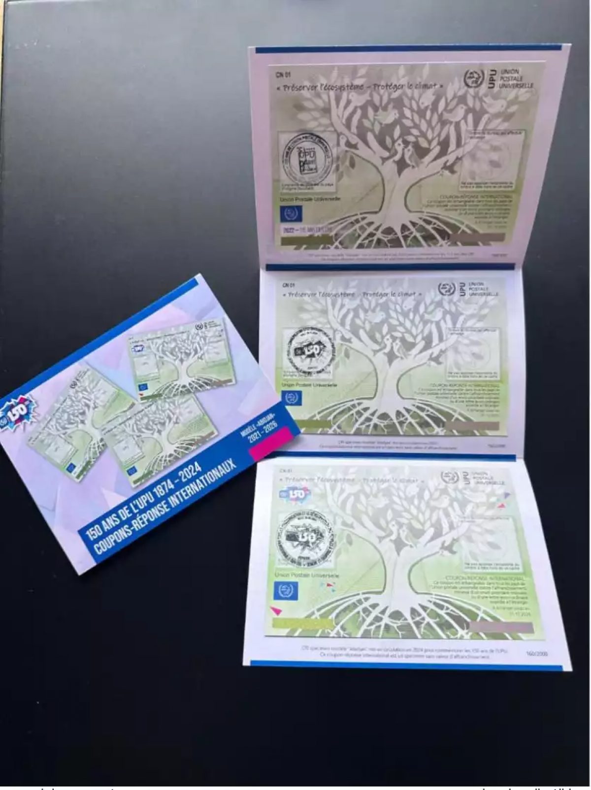Paris Berne - Spécimen folder 3x UPU Abidjan COUPON-REPONSE IRC IAS CRI