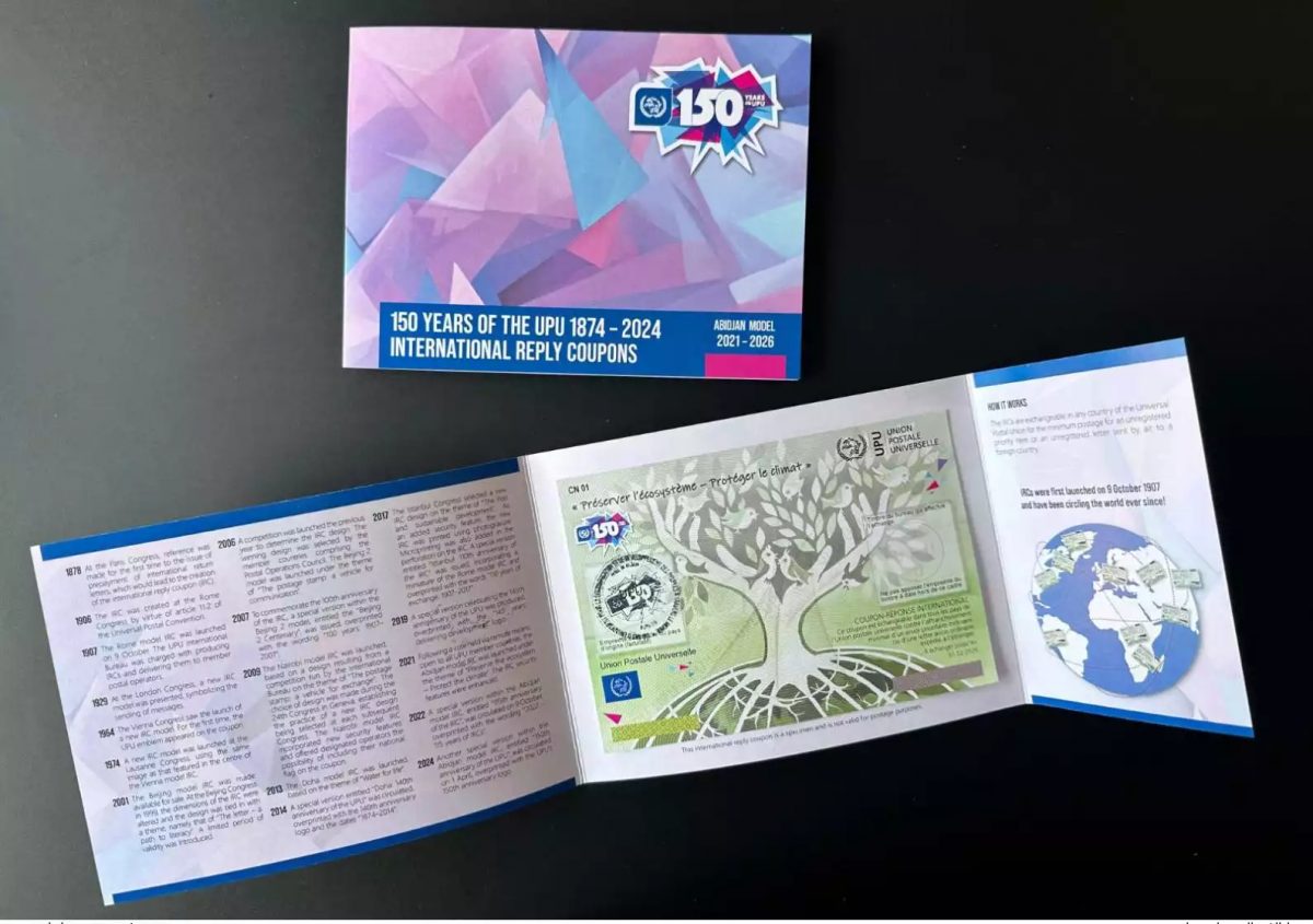 Paris 30/05/2024 Spécimen folder 2024 UPU Abidjan 150 ans years Coupon IRC CRI
