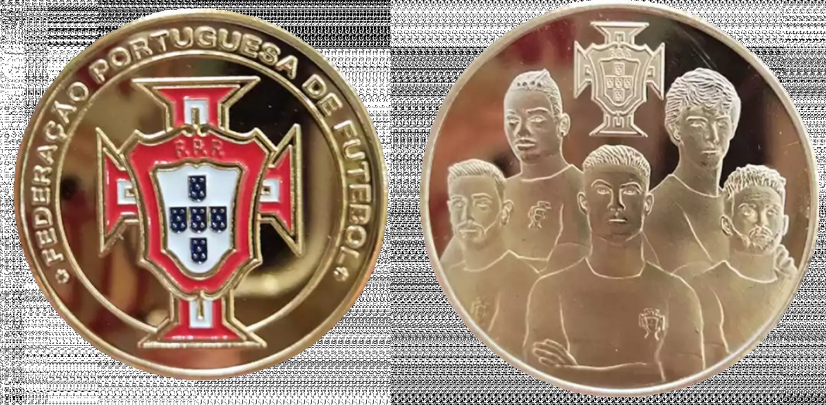 Gedenkmünze "FPF Portugal - Ronaldo Fernandes Leao Felix Ramos" farbig