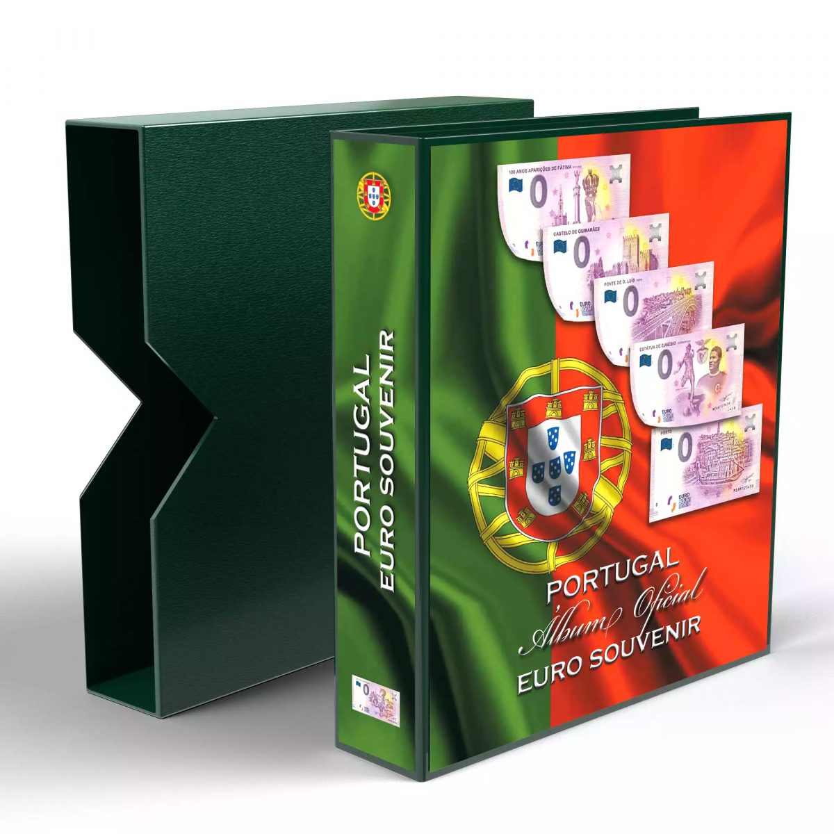 ABAFIL Album sem folhas "bandeira" para as notas de 0€ Portugueses com caixa