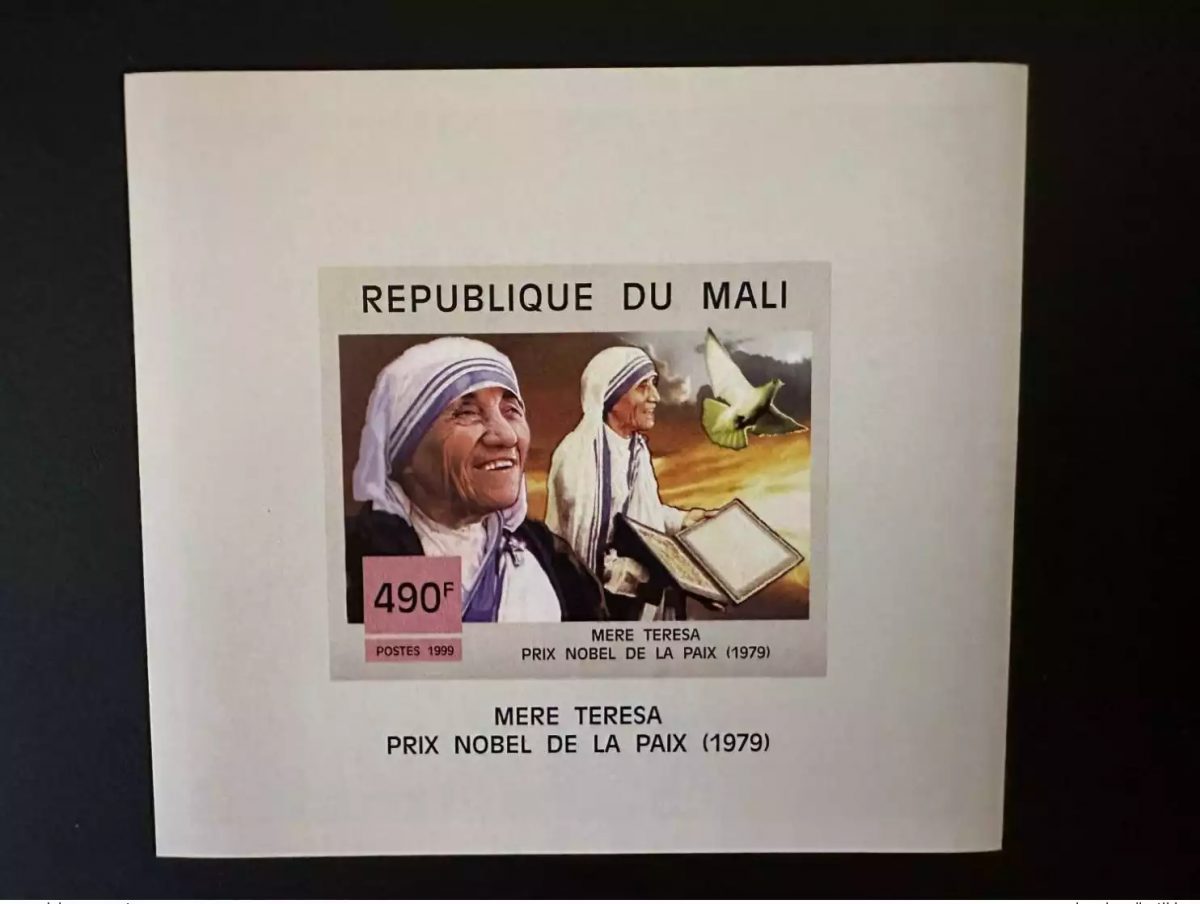 Mali 1999 Mi. Bl. 2247 ND Luxusblock Mutter Teresa Taube