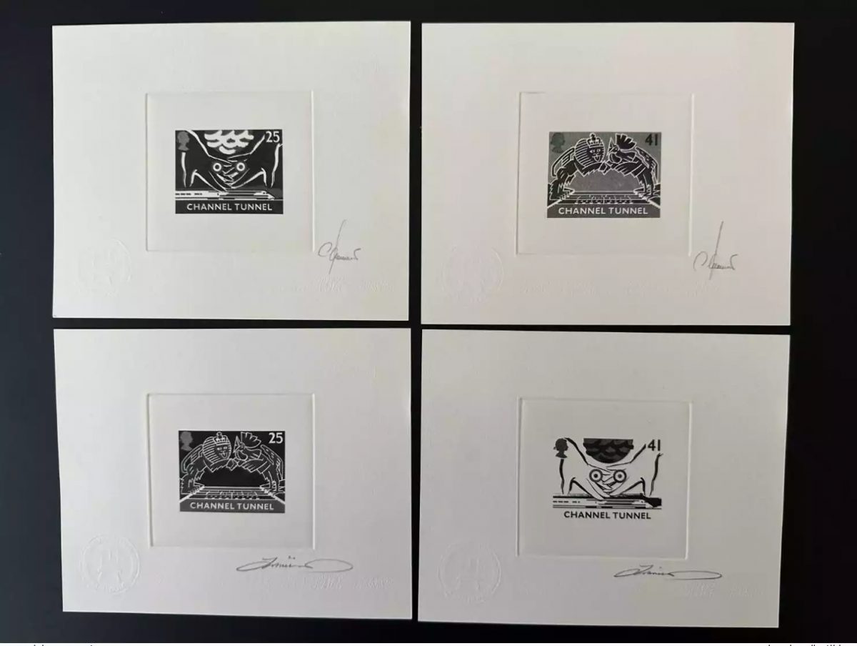 UK 1994 Artist's proof Mi. 1513 - 1516 Channel Tunnel Joint Issue