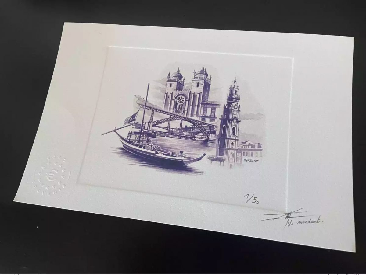 Billet touristique Souvenir Epreuve d'artiste "Porto" numérotée et signée