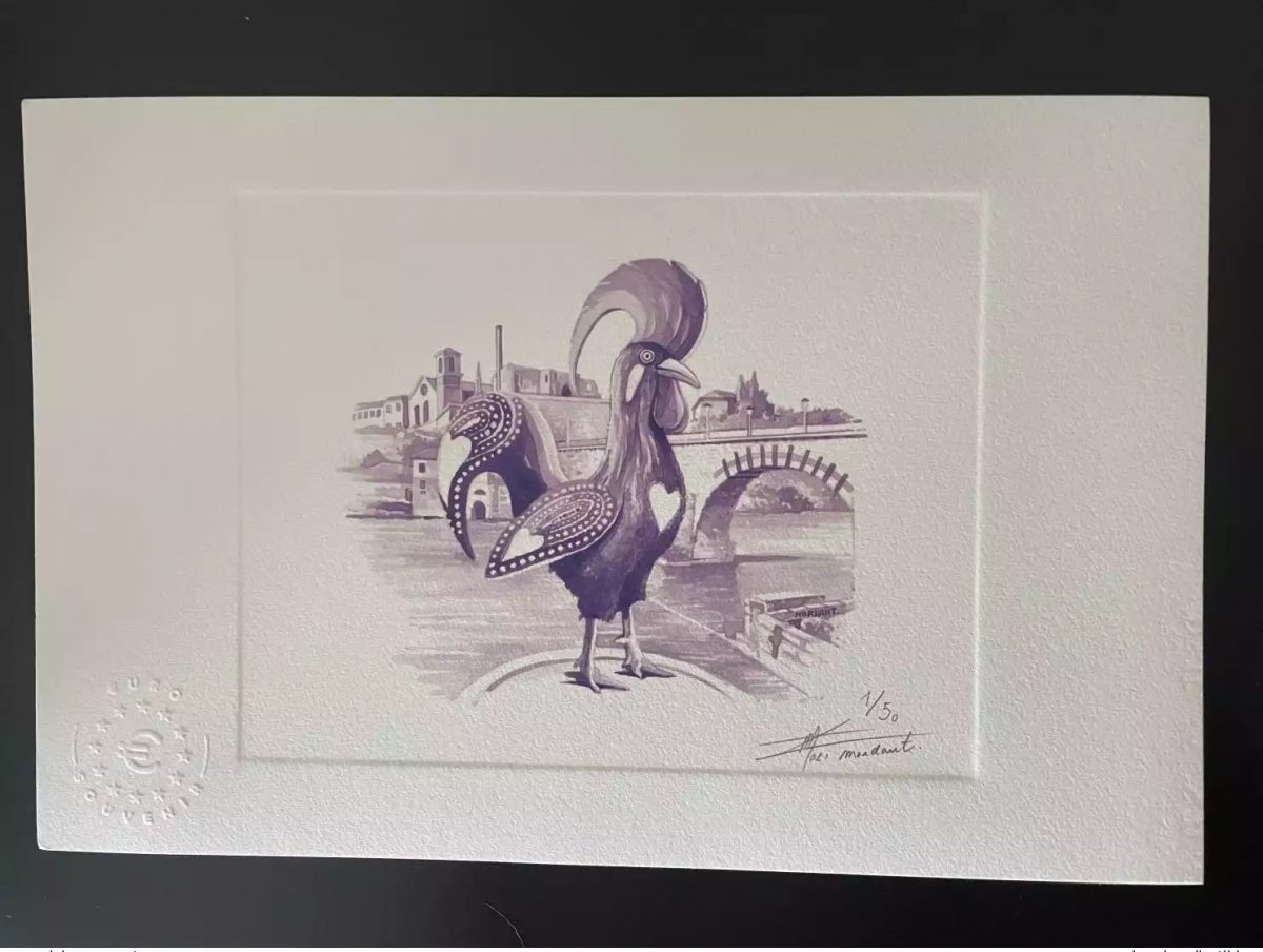 Billet Souvenir Epreuve d'artiste "Galo de Barcelos" numérotée et signée