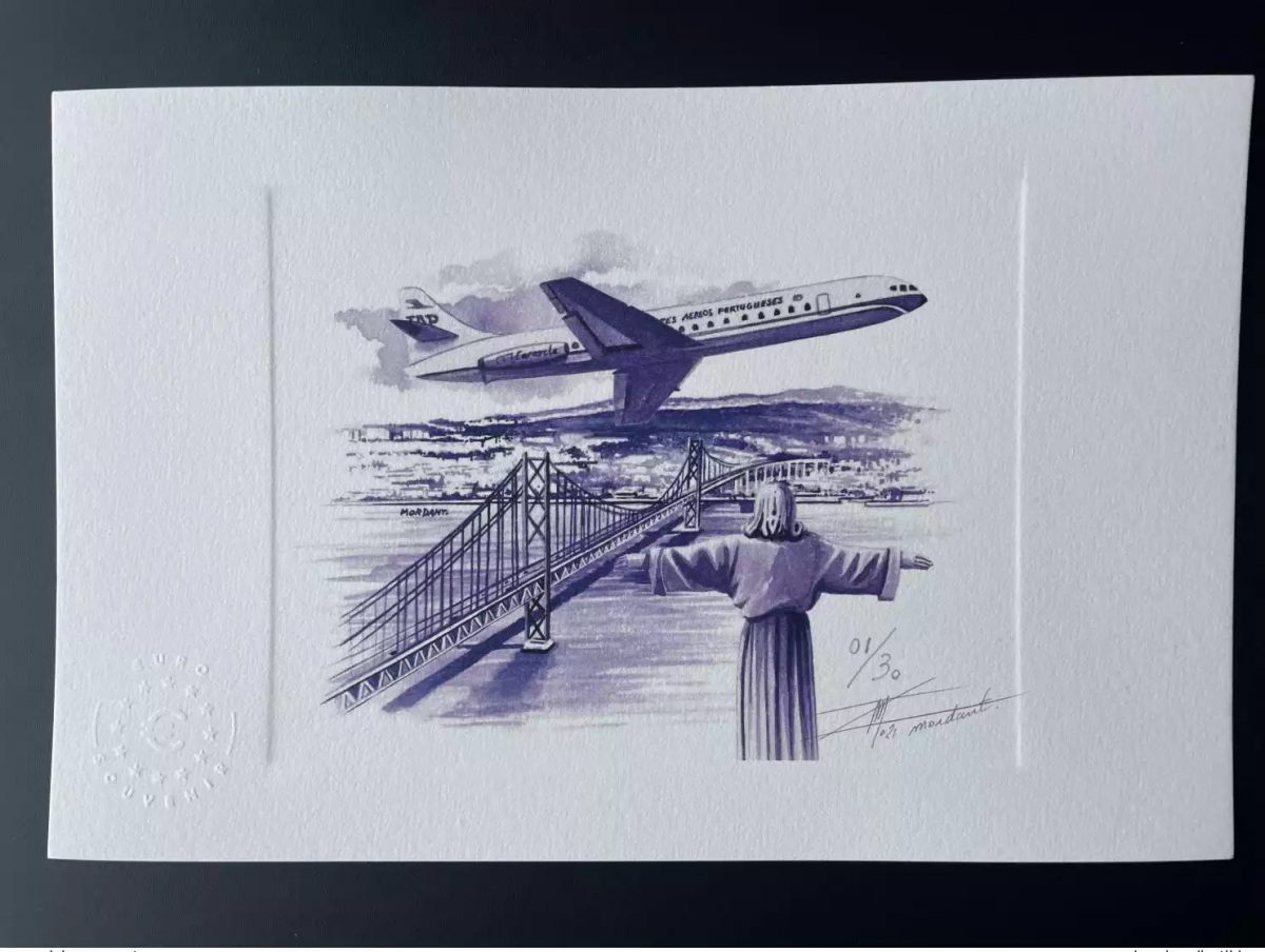 Billet Souvenir Epreuve d'artiste "Caravelle TAP" numérotée et signée