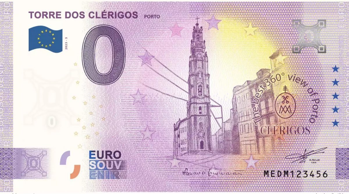 Billet touristique Souvenir 2023 Portugal Torre dos Clérigos