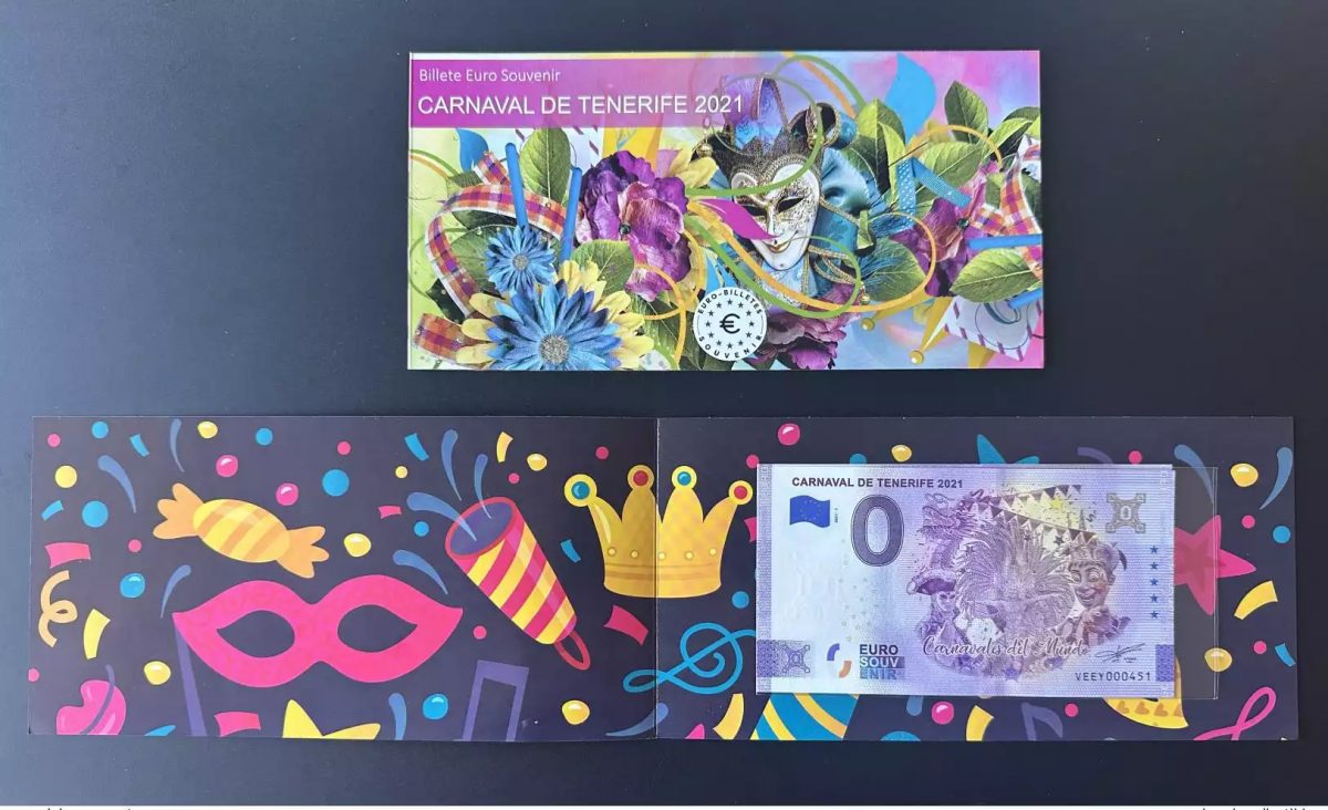 Billet touristique Souvenir 2021 Espagne Carnaval de Tenerife 2021