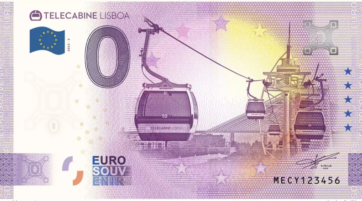 Souvenir tourist ticket 2023 Portugal Telecabine Lisboa