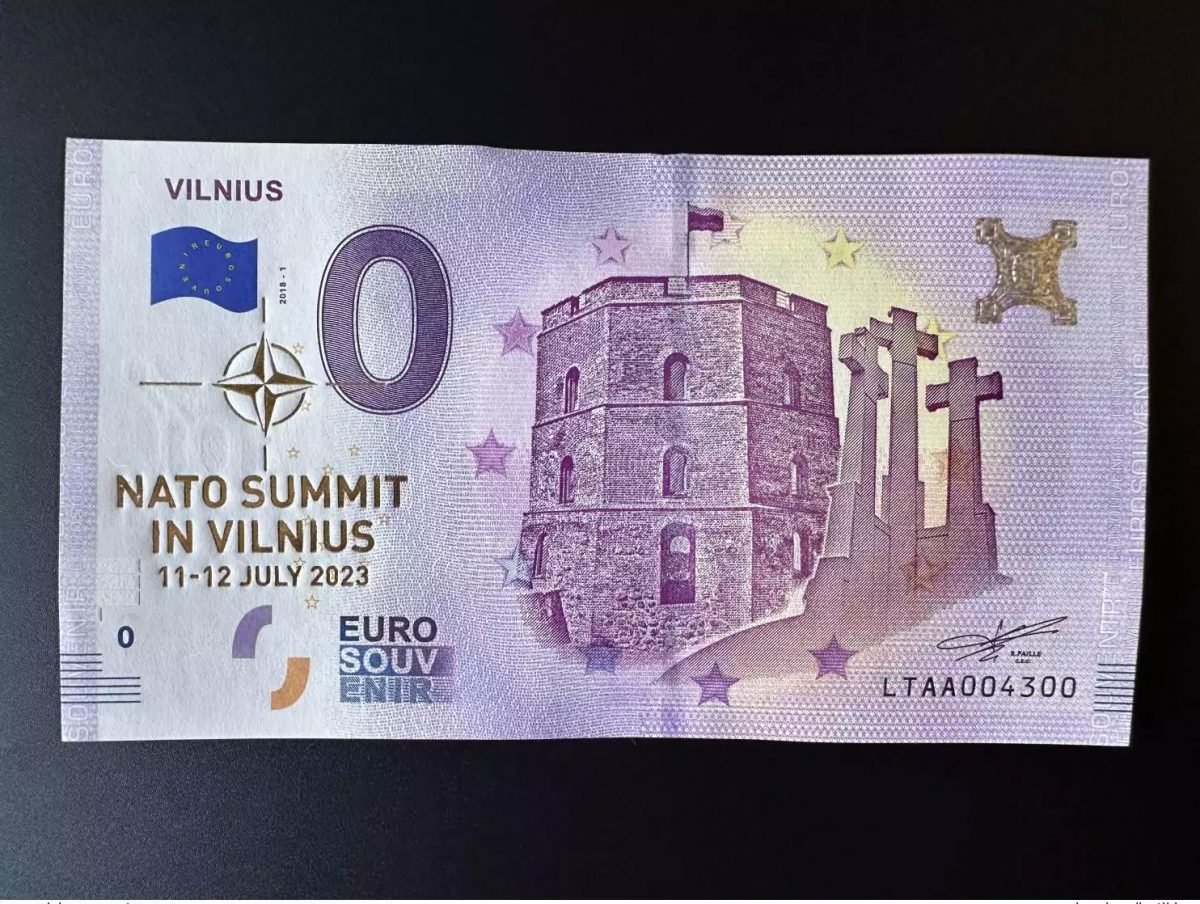 Souvenirschein 2018 Litauen Vilnius vergoldet NATO SUMMIT 11-12 JULY 2023