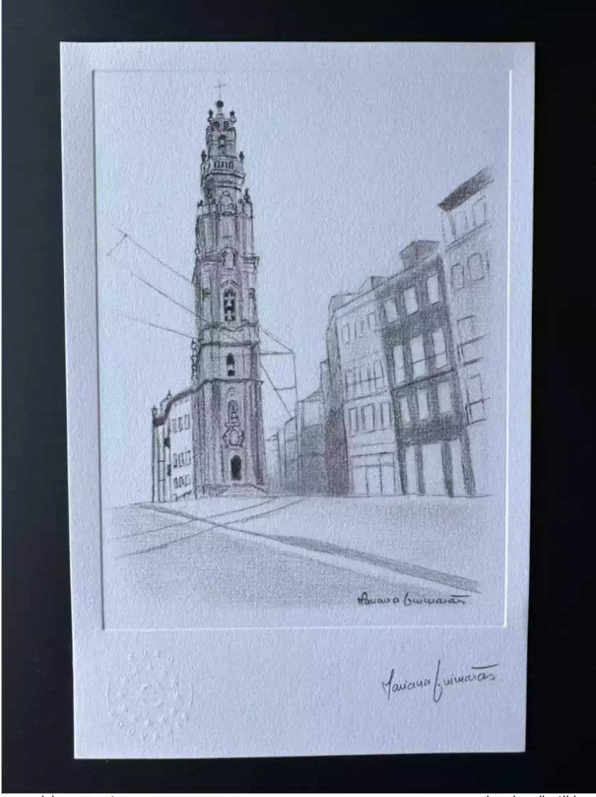 Billet touristique Souvenir Epreuve d'artiste "Torre dos Clérigos"