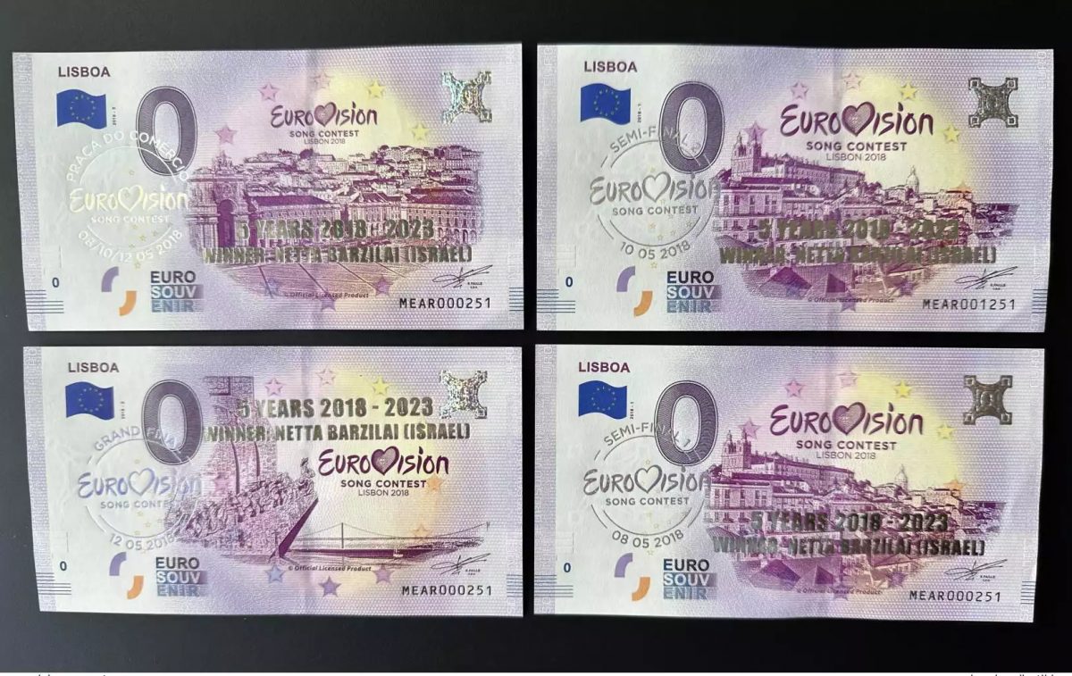 Billet Souvenir 2018 Portugal Eurovision 2018 5 years Netta Barzilai Israel