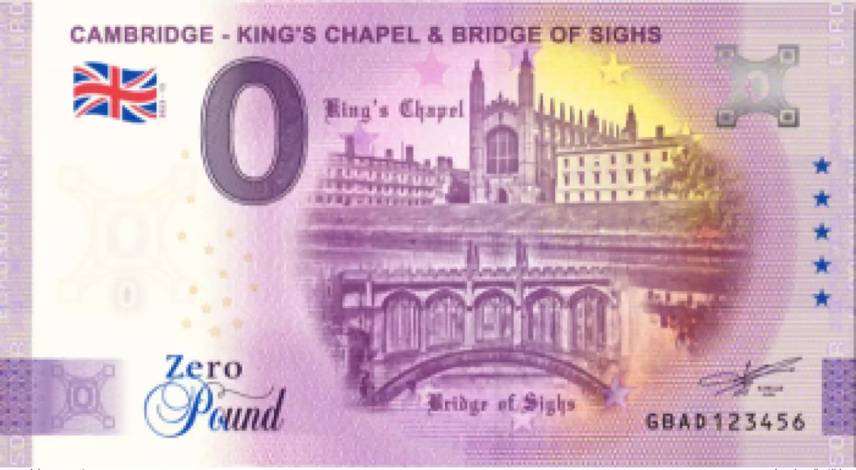 Billet Souvenir 2023 £0 Angleterre Cambridge - King's Chapel & Bridge of Sighs