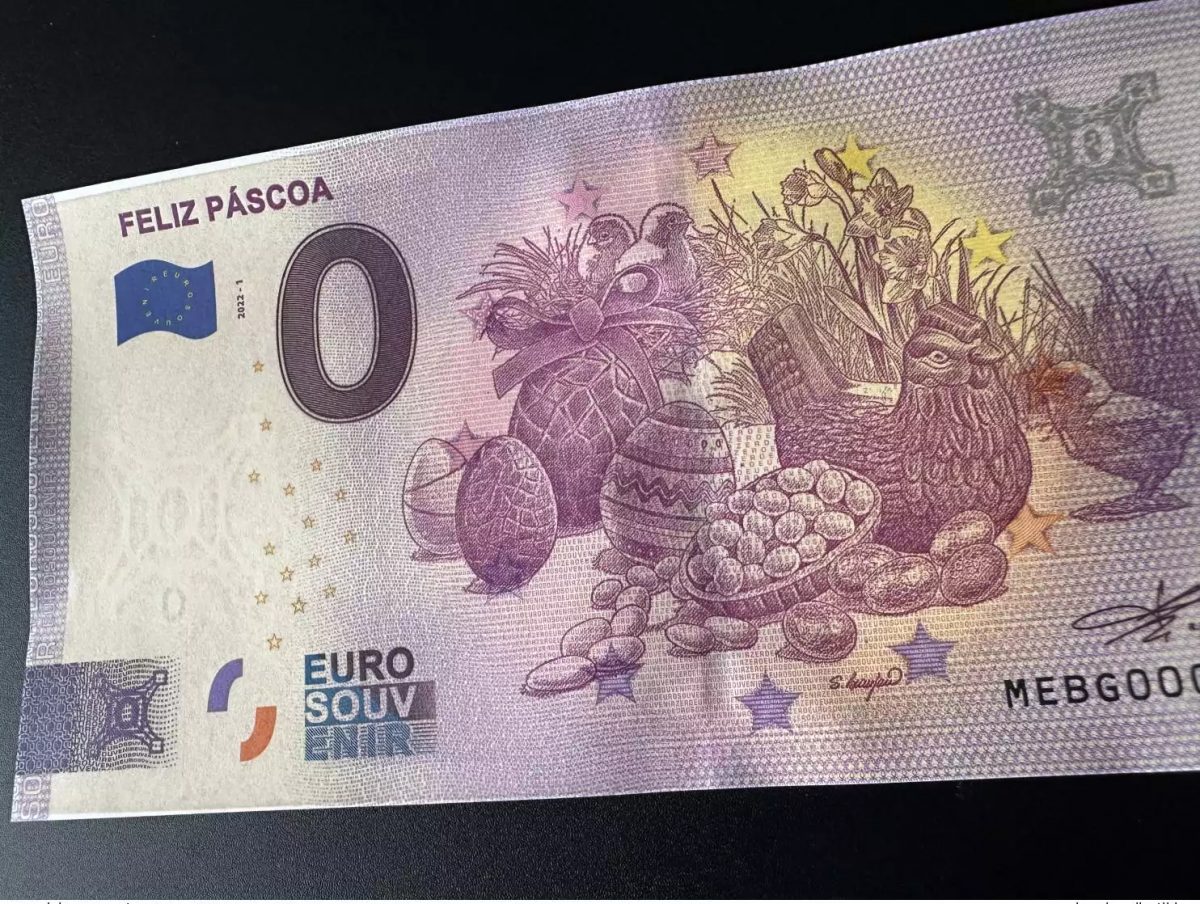 Billet touristique Souvenir 2022 Portugal "Feliz Páscoa 2022" parfum chocolat