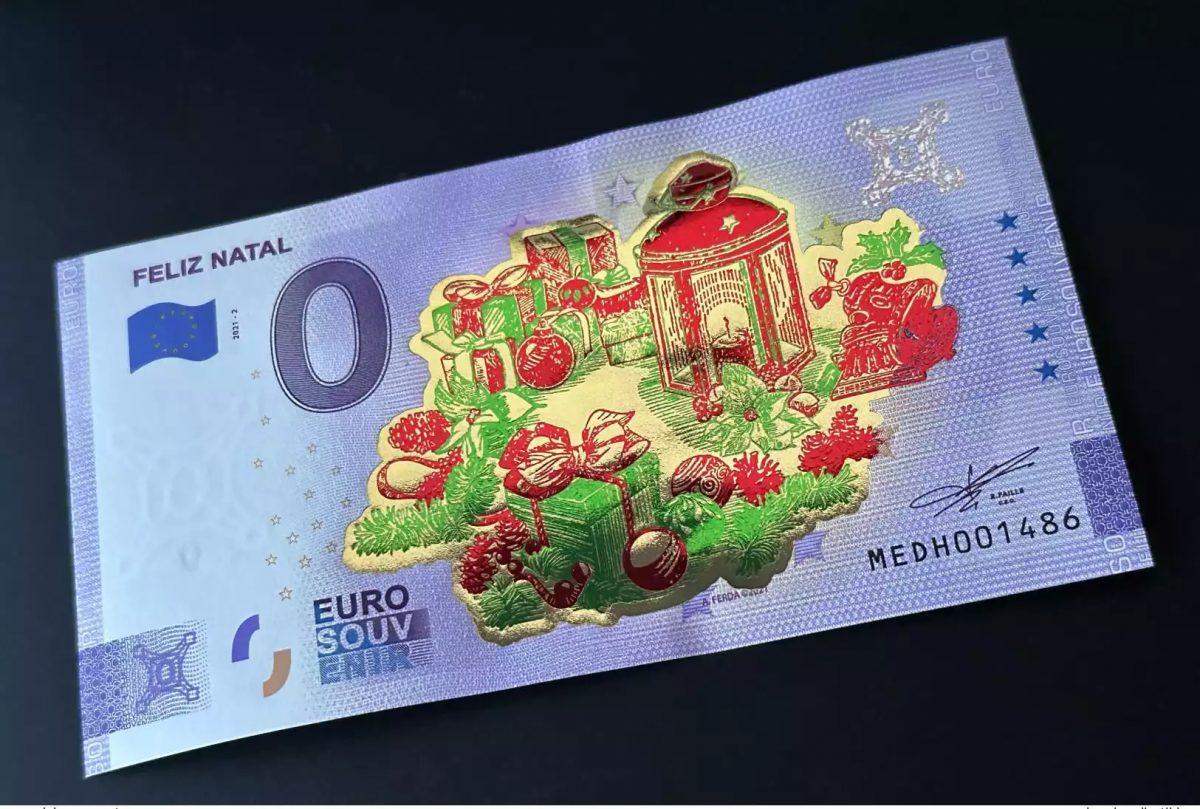 Billet Souvenir 2021 Portugal Feliz Natal 2021 "Gold" Anniversary 2020