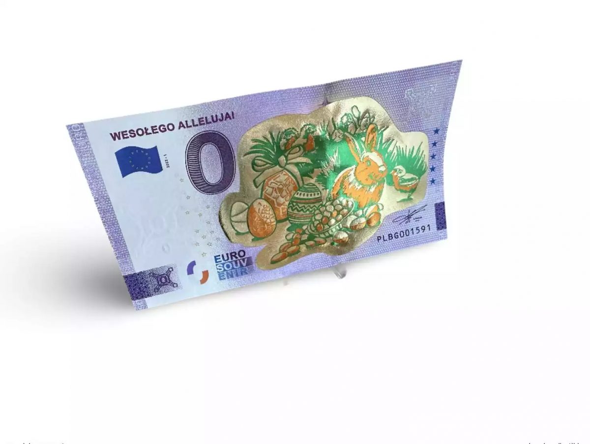 Billet touristique Souvenir 2022 Wesolego Alleluja! "Gold" (lapin)