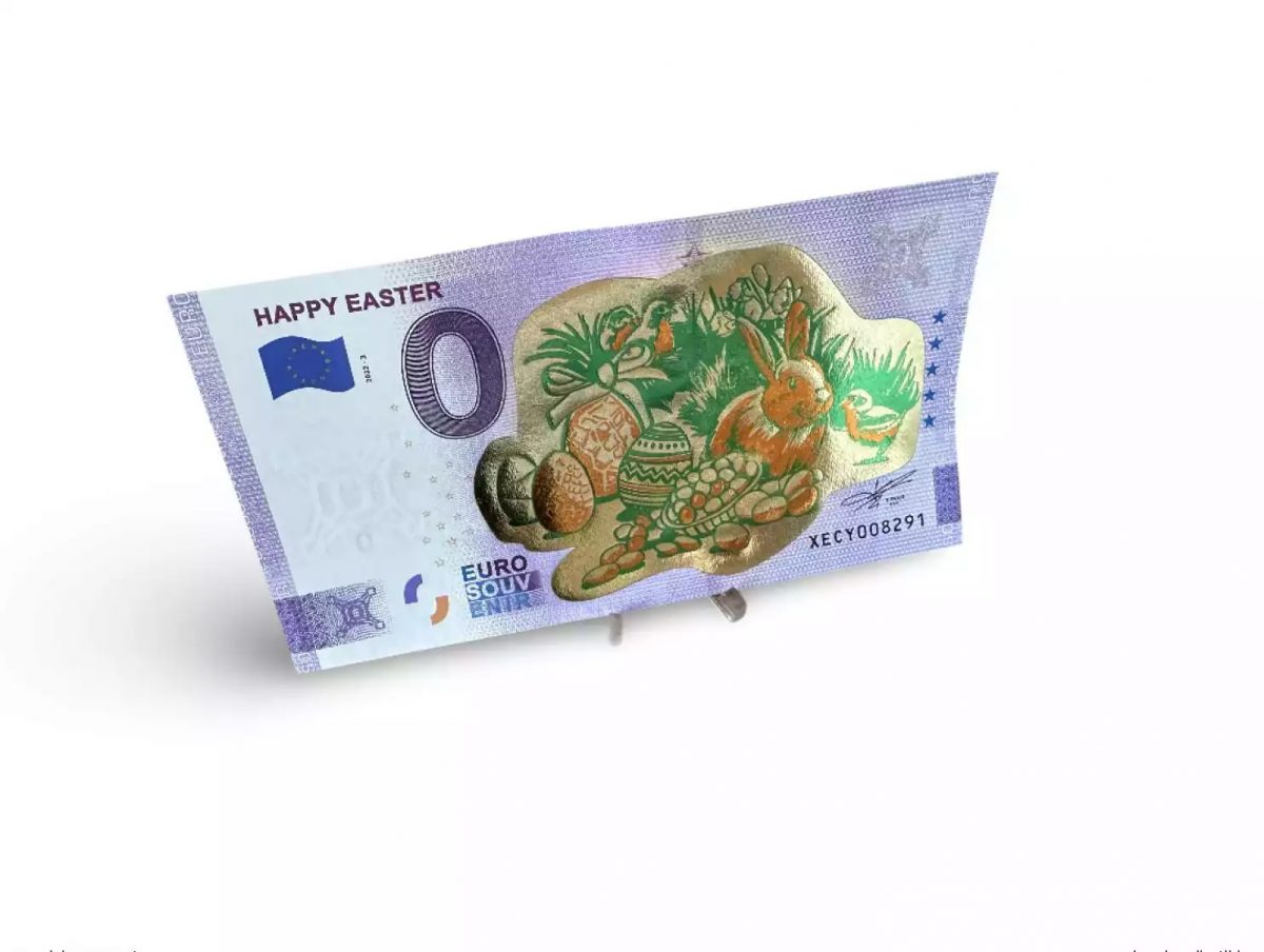 Souvenir 2022 Happy Easter “Gold” Tourist Ticket (rabbit) - Anniversary 2020