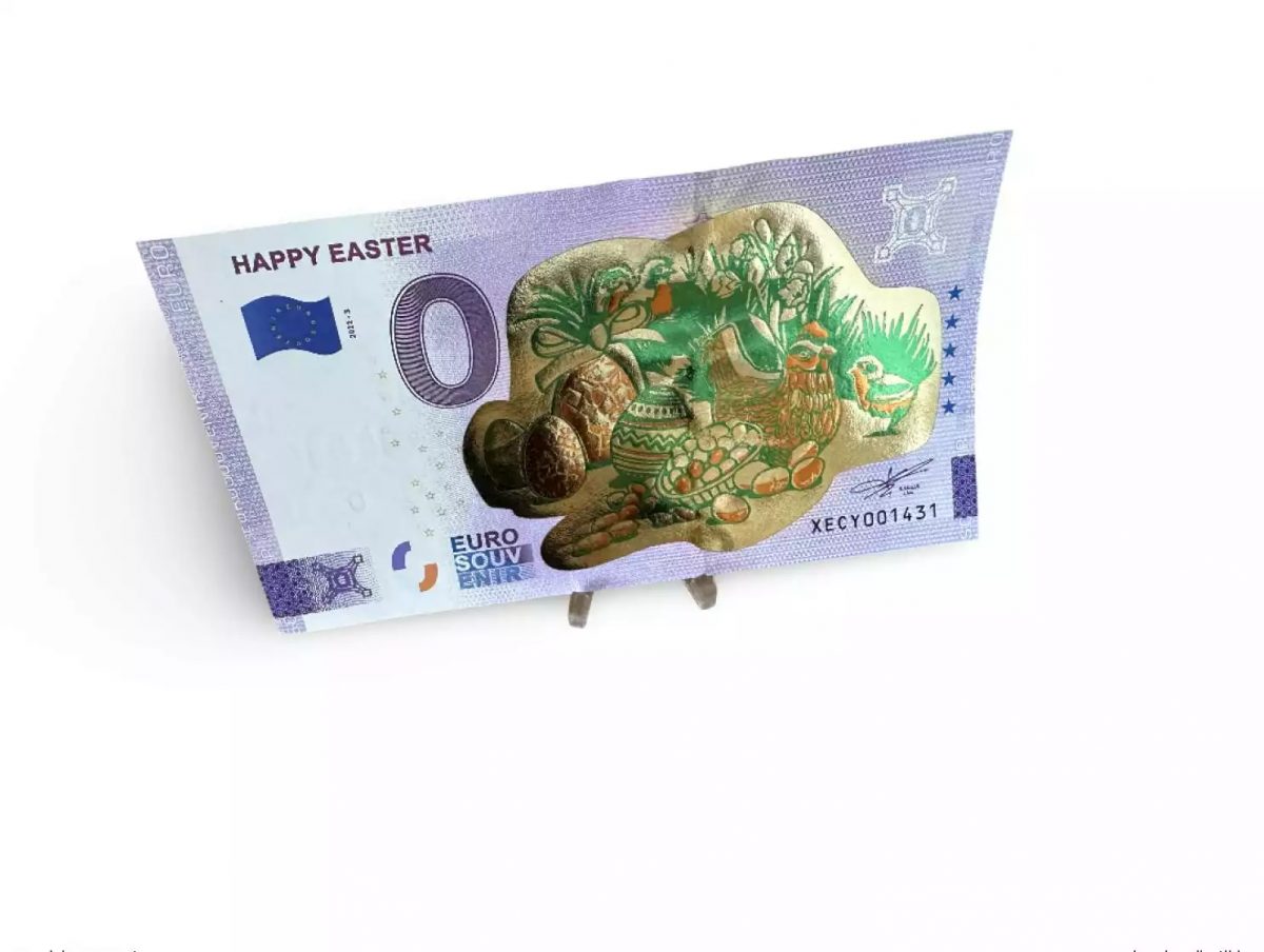 Billet touristique Souvenir 2022 Happy Easter "Gold" (poule) - Anniversary 2020